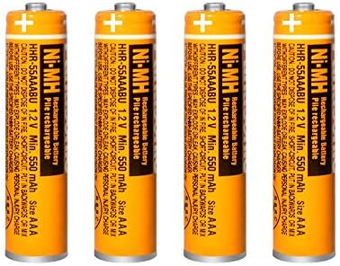 4 Pack HHR-55AAABU NI-MH Rechargeable Battery for Panasonic 1.2V 550mAh AAA Battery for Cordless Phones