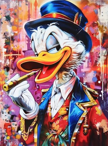 Disney Poster mural décoratif série Cartoons Paperon de Scrooge McDuck avec chapeau imprimé artistique sur papier couché 40 x 30 cm sans cadre