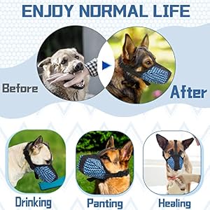 Dog Muzzle, Air Mesh Breathable Muzzle for Medium Large Sized Dogs to Anti & Prevent Biting Barking Chewing, Soft Basket Muzzle for German Shepherd Dog with Reflective & Adjustable Strap Dog Muzzle, Air Mesh Breathable Muzzle for Medium Large Sized Dogs to Anti & Prevent Biting Barking Chewing, Soft Basket Muzzle for German Shepherd Dog with Reflective & Adjustable Strap