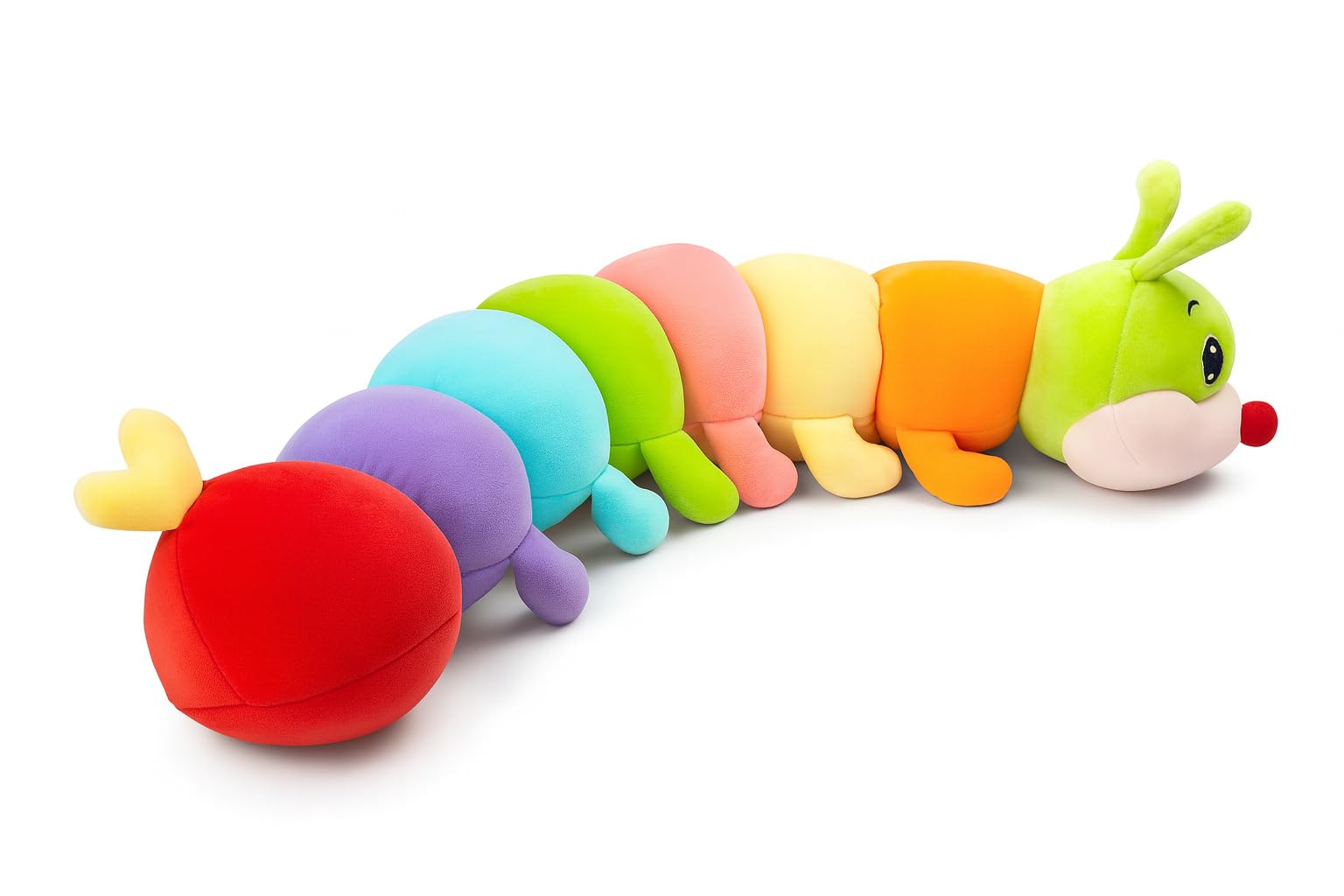 Mel-O-Design Kuscheltier Raupe 90 cm – Große Bunte Plüsch Raupe weich, niedliches Stofftier im Kawaii-Stil – Geschenk für Kinder