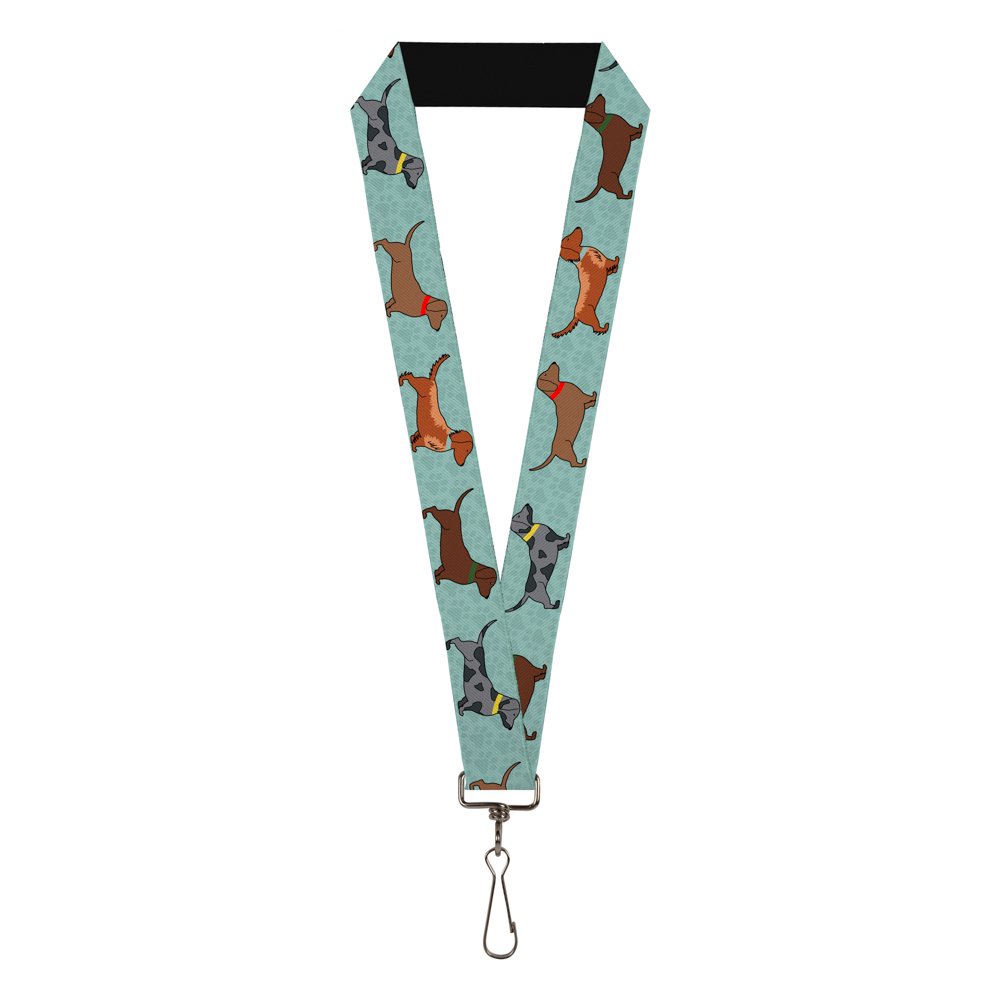 Buckle-Down Men's Lanyard Dachshund Dog Keyring, multicoloured, Default