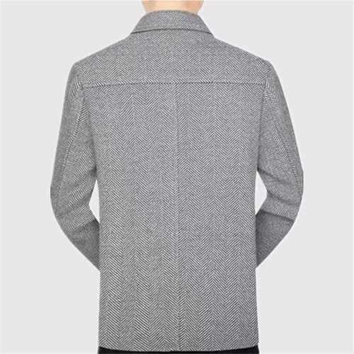 Men Middle-Aged Business Casual Single Breasted Jacket Dad Handsome Lapel Suit Coat3
