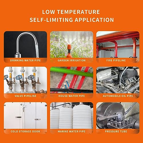 Bddfoto 3Ft Heat Tape For Water Pipes Freeze Protection 7W/Ft 110V,Bddfoto Water Pipe Heat Cable With Thermostat Self-Regulating Pipe Heater For House Garden/Rv Camper thumb #4