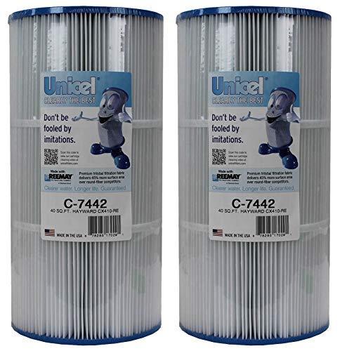 Unicel C-7442 40 Square Foot Media Replacement Pool Filter Cartridge with 120 Pleats, Compatible with Hayward Pool Products (2 Pack)