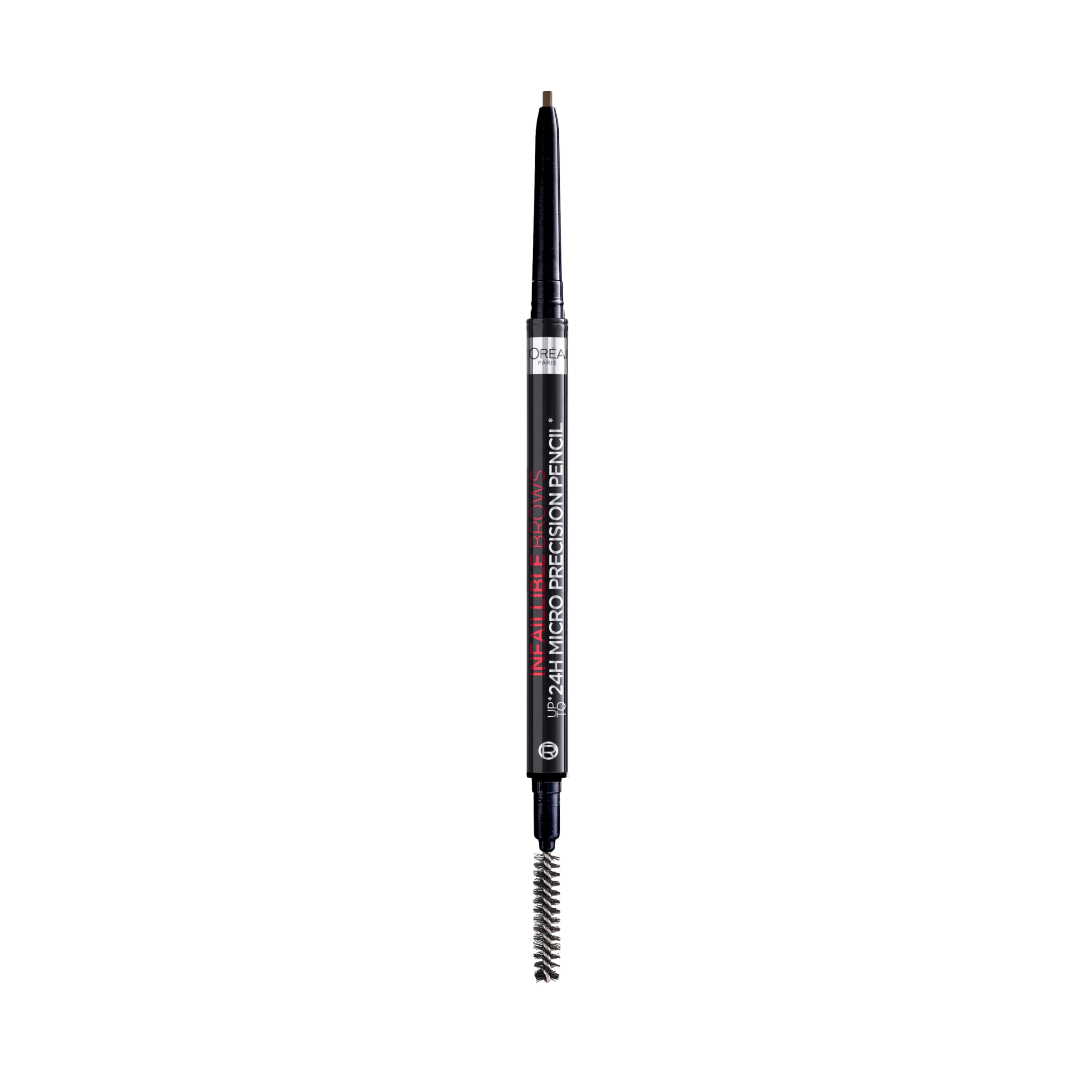 L'Oreal Paris Infallible Brows 24H Micro Precision Pencil, Precisely Defines Brows- 1.0 Ebony