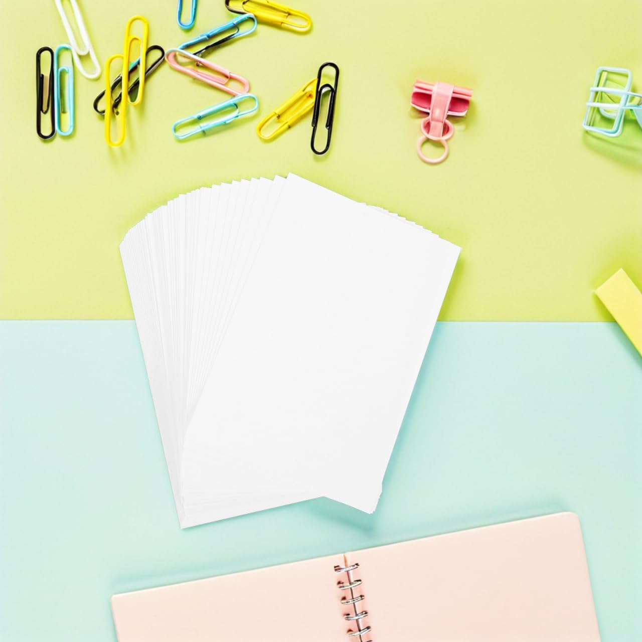 Angoily Cartes Cartonnées Blanches 100 Pièces 5.91X3.94In Cartes Vierge Pour Étude Bureau Maison Notes Dessin Portable