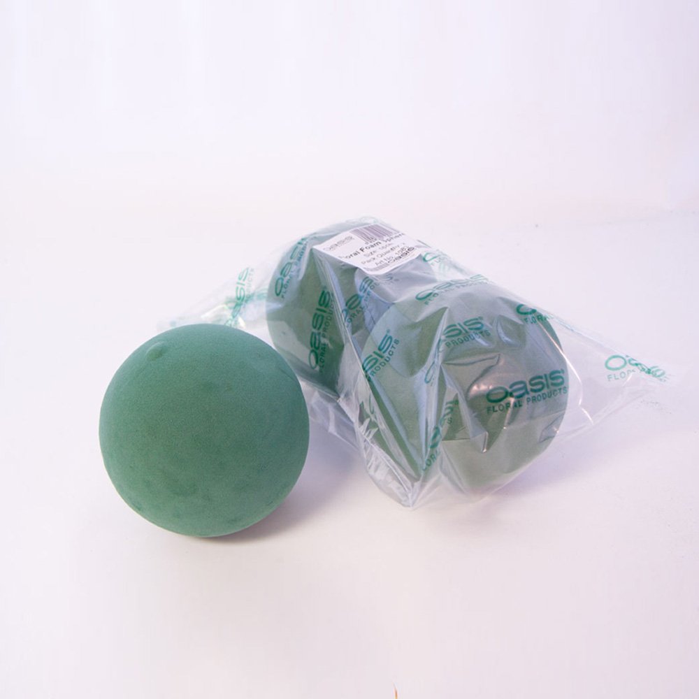 Smithers Oasis Green 4 X Oasis Ideal 16Cm Round Sphere Ball Wet Foam For Florist Floral Craft Flowers Floristry Weddings Topiary Designs & Displays