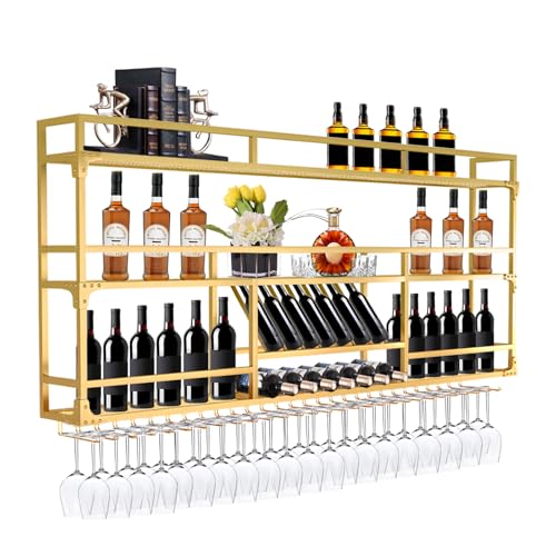 Range-bouteille mural doré pour optimiser l'espace de votre séjour - 7