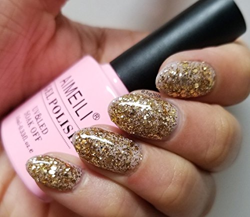 AIMEILI UV LED Gellack ablösbarer Glitzer Gel Nagellack Schimmer Gel Polish (062) – Bild 7
