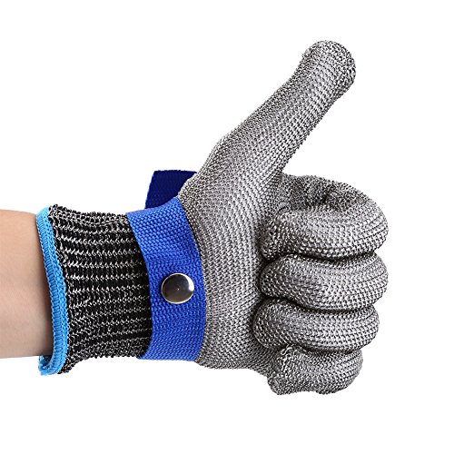Cut Proof, Stab Resistant Stainless Steel Wire Metal Mesh Butcher Glove with Cotton Lining Ideal for Industrial Use Butchering and Protection Fits Both Hands XL
