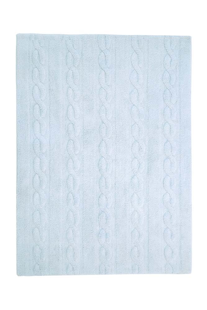 Lorena Canals Waschbarer Teppich Braids Soft Blue Small Natürliche Baumwolle -Hellblau- 80x120 cm