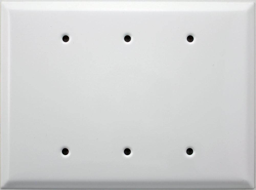 Smooth White 3 Gang Jumbo Wall Plate - Blank