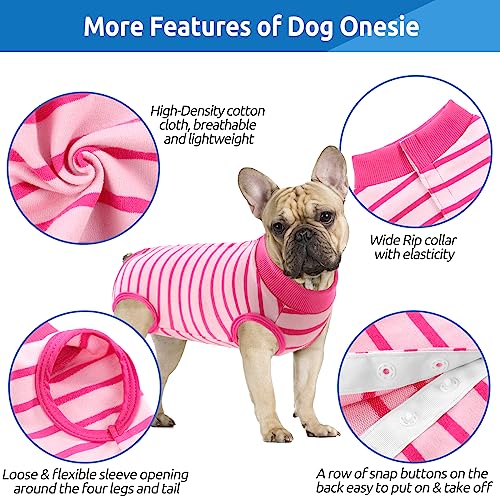 Migohi Dog Recovery Suit, Anti Licking Biting Dog Surgical Onesie After Surgery, Professional Dog Bodysuit For Male Female Dogs, Spay & Neuter Dog Shirts For Abdominal Wounds Skin Disease, Rose 2Xl #TOP2