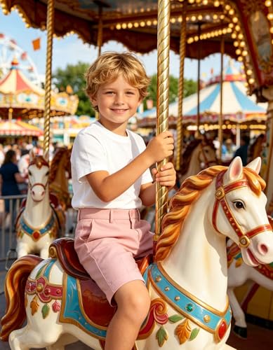 Image of Boy Shorts Kids Stretch School Uniform Clothes Flat Front Dress Casual Shorts with Pockets for Summer