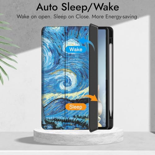 Image of Robustrion Case for Moto Pad 70 Pro 13 inch Cover Case with [Pencil Holder] [Soft Flexible Case] for Motorola Pad 70 Pro 13 inch Cover Case [Auto Sleep Wake Support] - Night