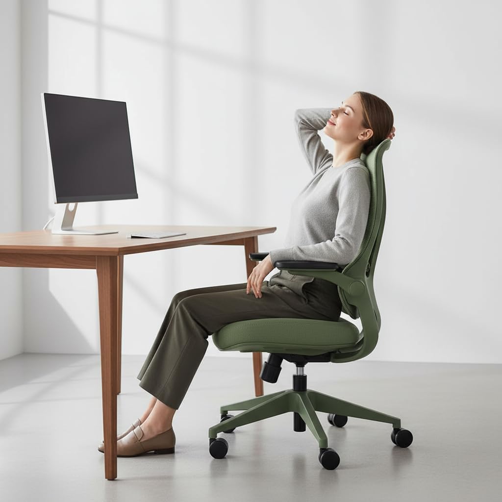 Sunaofe Resistance Ergonomic Office Chair with 135° Recline, 3D Armrests, Breathable Mesh & Adaptive Lumbar Support - 5 Year Warranty