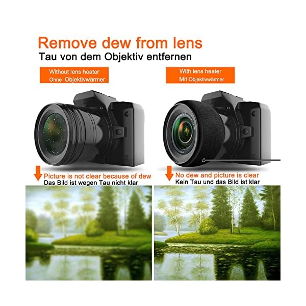 COOWOO Objektivwärmer mit Temperaturregler Teleskop Objektiv Okular Heizung Anti Tau Feuchtigkeit EIS Nebel Heizung (Schwarz) – Bild 3