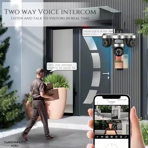 Image of XUGA Cybernautt Series K18U 18MP Triple Lens 4G Sim Camera 4G Sim Wireless Outdoor CCTV Camera with Three Side View | 360 | Night Vision | Motion Detection| All 3 Lens Mobile Controlled