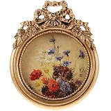 ERINGOGO Marco de para de 7.5x7.5 Cm Estilo Europeo Vintage de Resina Dorada Soporte para -paisaje y Bricolaje Hogar Color Aleatorio