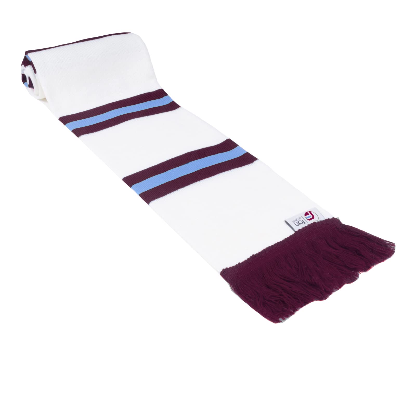 Fan Originals Men's White Retro Football Bar Scarf In Burnley Colours