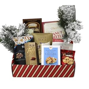 Gift Basket Village – Festive Christmas Care Package: Gourmet Wafers, Cookies, Popcorn, Chocolates, and More, Holiday Gift Box, Handcrafted in the USA