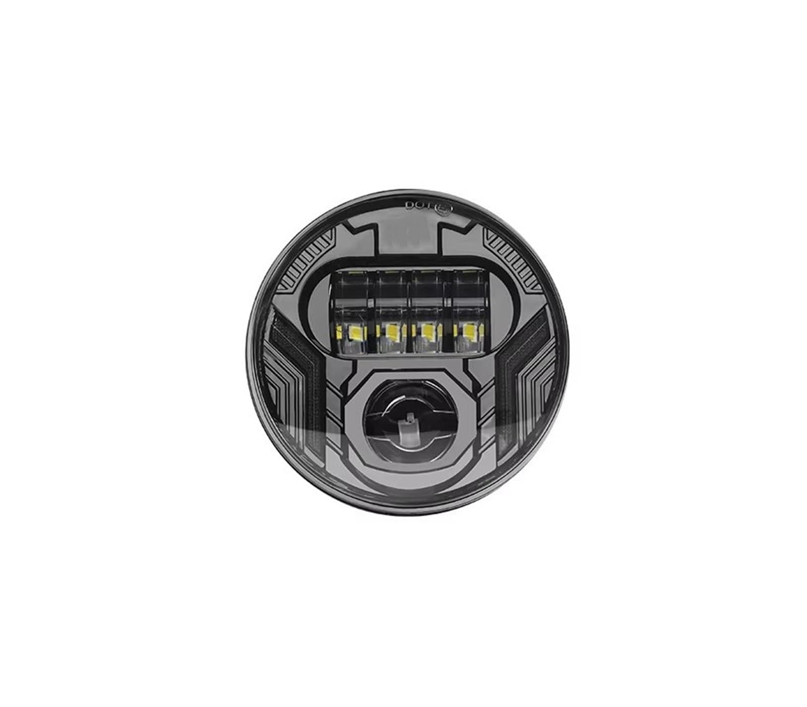 MESKEL Fari Anteriori Moto per Bob per Low per Rider per Iron 883 Etc Faro per Moto Lampada Frontale A LED 5,75 con Halo Bianco DRL Indicatore Direzione Ambra Integrato