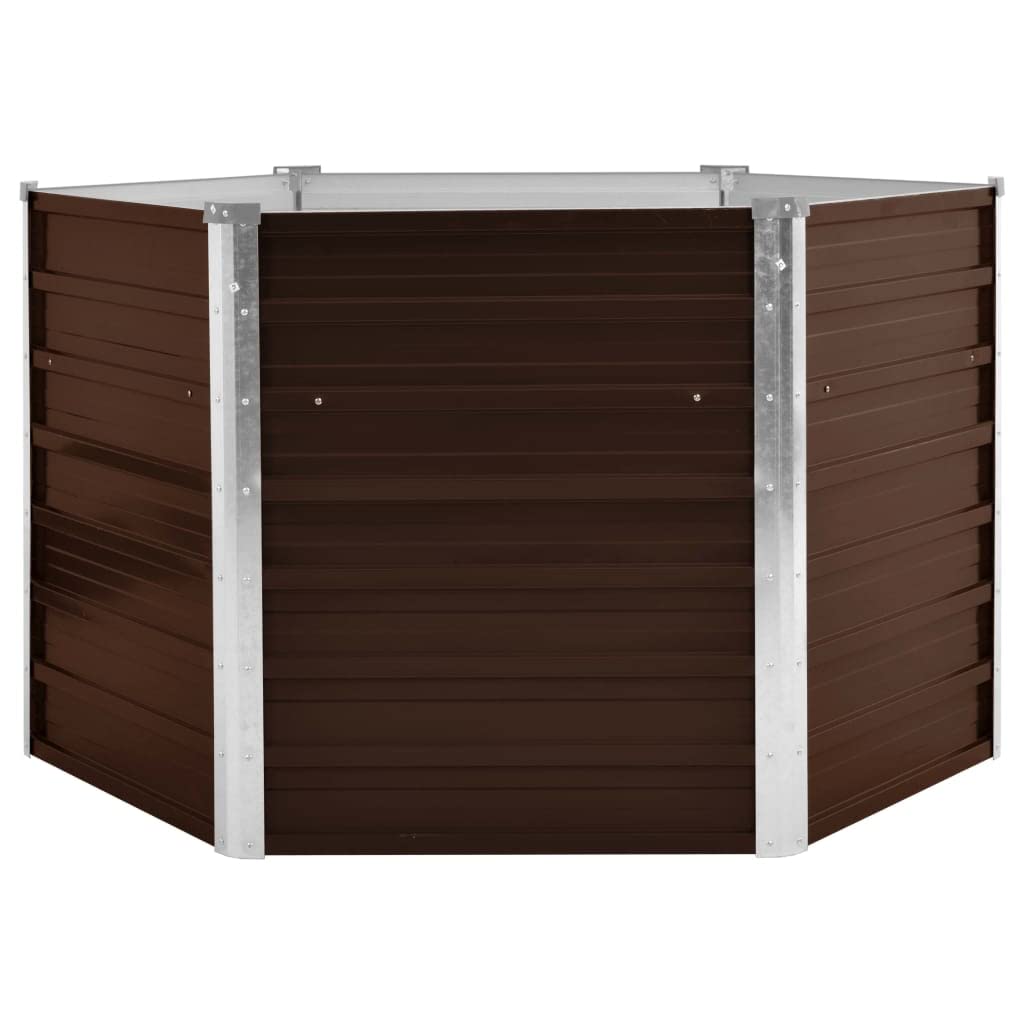 vidaXL - Heavy-Duty Galvanized Steel Garden Raised Bed in Brown - 50.8