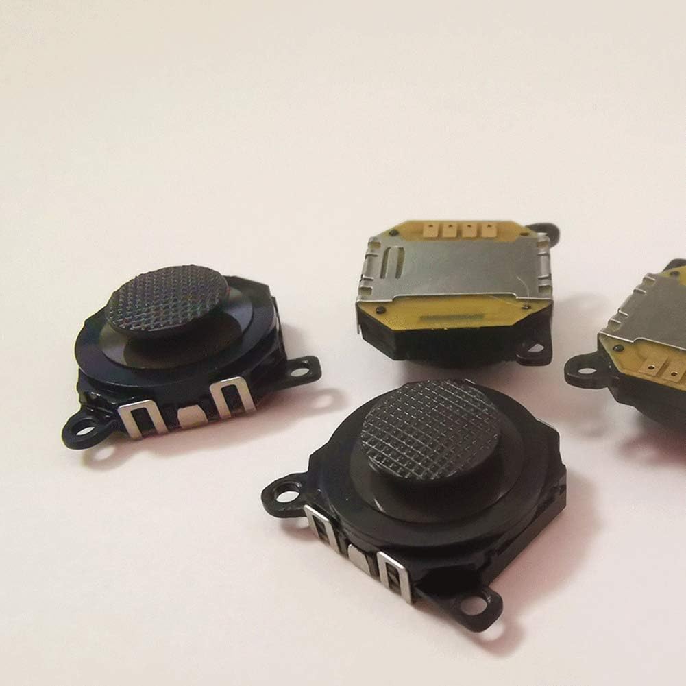 IJJ Replacement Parts Analog 3D Button Thumbstick Stick Joystick Rocker with Cap for PSP 1000 1001 -Black 2PCS，PSP 2-Axis Analog Thumb Joystick