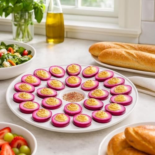 HIC Kitchen Deviled Egg Dish, Fine White Porcelain, 13.25-Inch by HIC Kitchen - Image 3