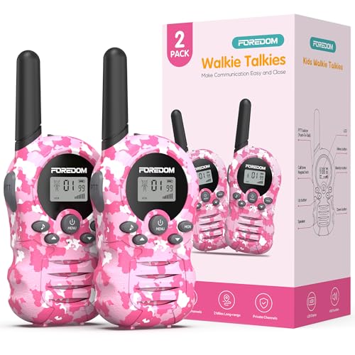 FOREDOM Walkie Talkies für Kinder Walkie Talkies Funkgeräte Set Spielzeug für Jungen & Mädchen 3-12 Jahre Geschenke Outdoor-Abenteuer 2er Set