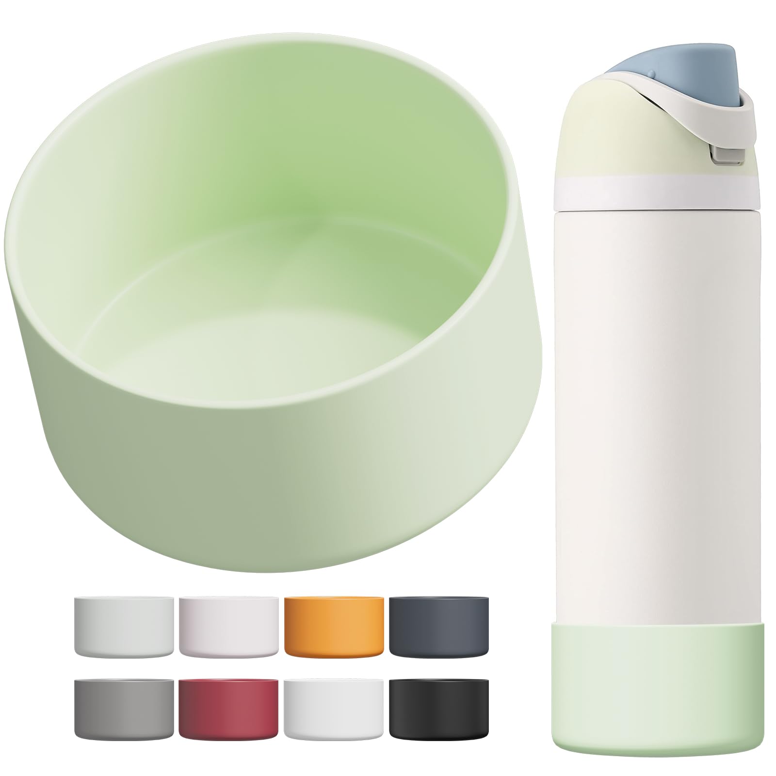 Silicone Boot for Owala Water Bottle, 32 oz, Anti-Slip Protective Sleeve, BPA Free, Bottom Bumper Cover Protects from Scratches (Iced Breeze)