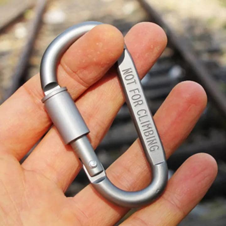 Imported Alluminium Alloy Carabiner D-Ring Clip Hook Keychain Screw Locking-image-30
