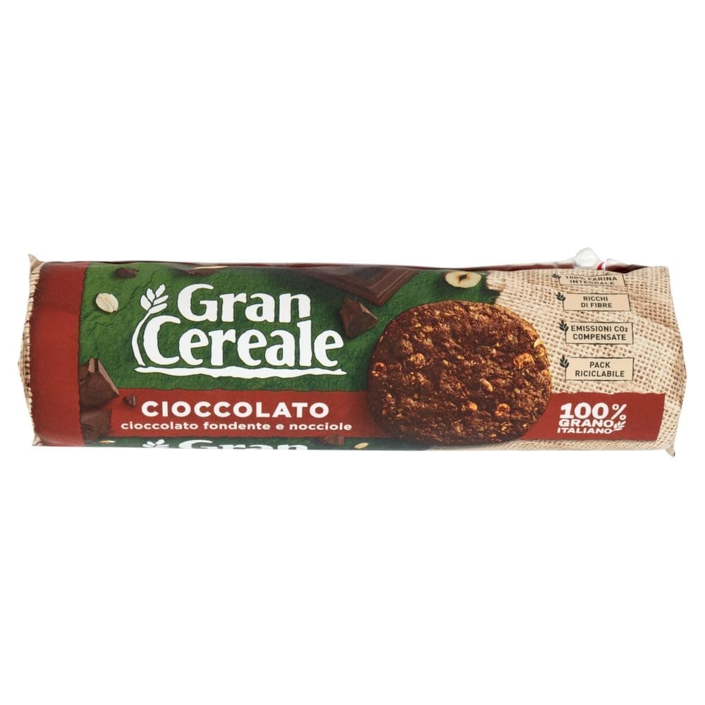 Italian Gourmet Schokokekse Zartbitter Haselnuss 24 x 230g 5,52kg mit Polpa | 24 Vorratspackungen ergeben 5,52kg – mit Zartbitterschokolade und Haselnüssen für Büro, Kaffee, Gäste und unterwegs