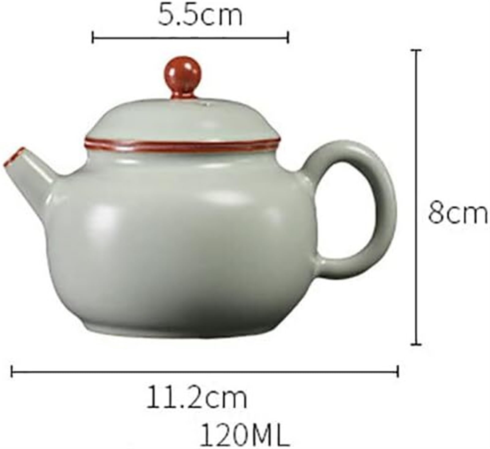 Teiera da Fornello Teiera Cinese Tradizionale RU Kiln Teiera Fatta A Mano Teiera Portatile in Ceramica Bollitore per tè(Green-a)