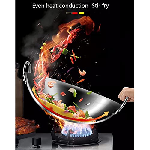 Wok de acero inoxidable 34cm diseño tradicional con asas miniatura 3