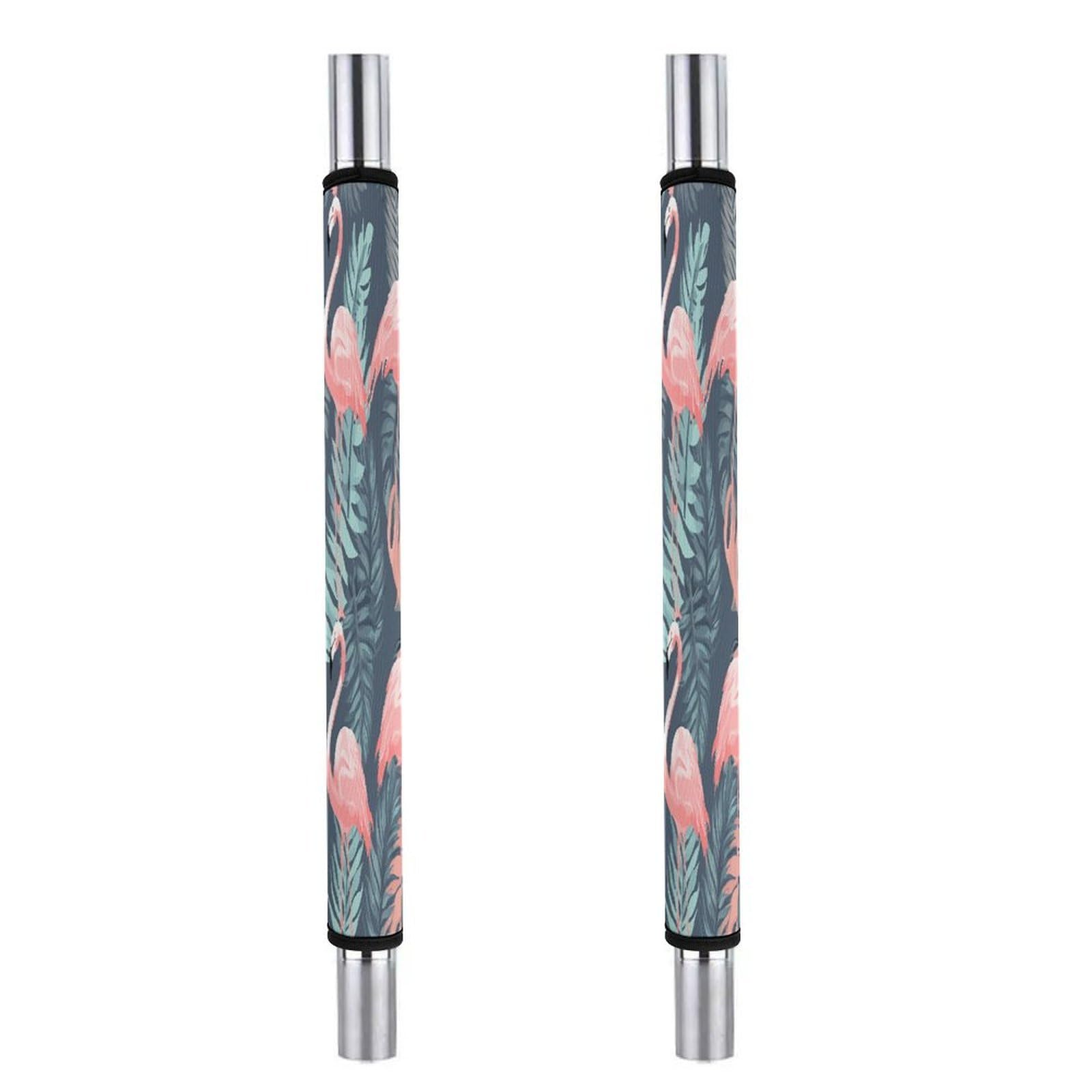 Adfgyerh Style Summer Flamingo Palm Leaves Refrigerator Door Handle Covers 2 Pcs, Refrigerator Handle Covers Non-Slip Fridge Handle Covers For Oven Microwave Dishwasher Appliance Door Sleeves