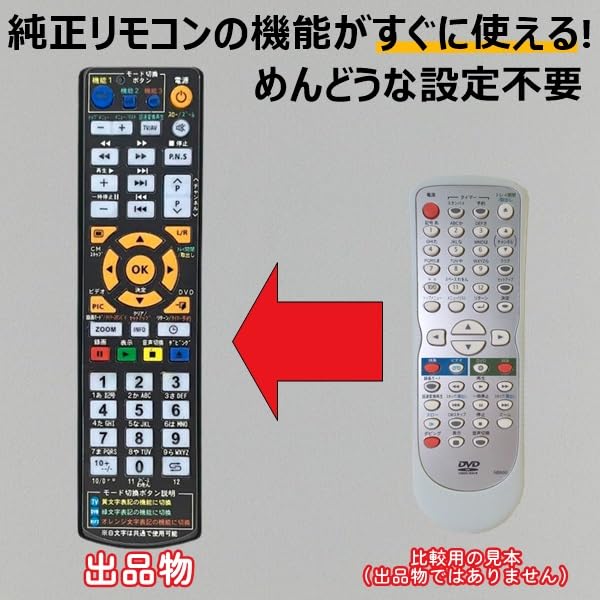 Amazon | 【代替リモコン84】FUNAI DX BROADTEC NB600 互換 (DVR-120V