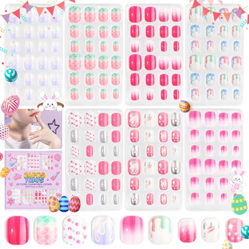 SAVILAND 168-Piece 7-Pack Kids Press-On Nails