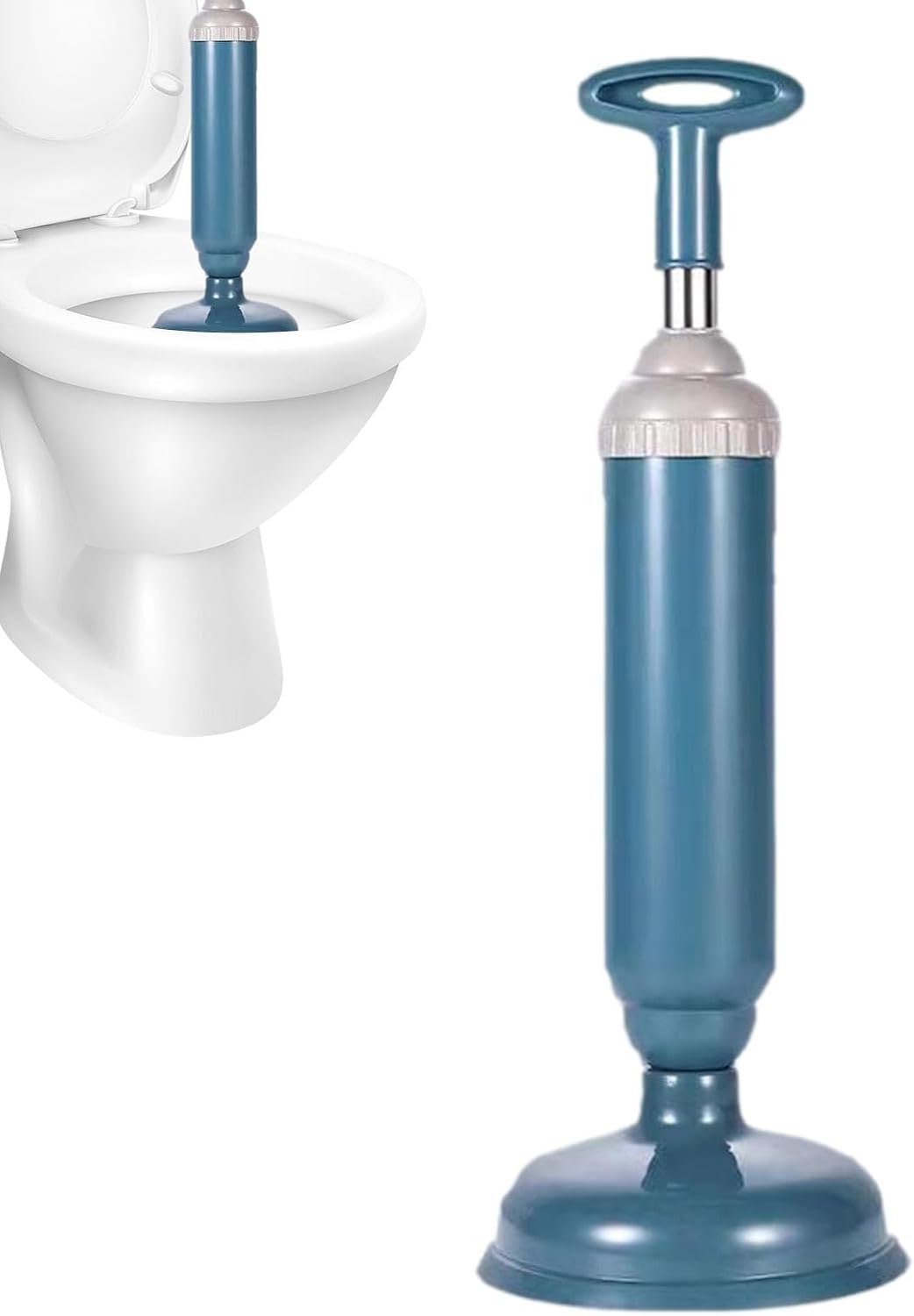 UCRAVO Manual Toilet Plunger Pump for Western Toilet | High Pressure Drain Cleaner for Bathroom & WC | Powerful Sink, Wash Basin & Commode Blockage Remover | Heavy Duty Toilet Unclogger Tool-image-3