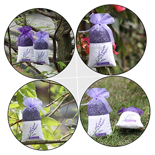 Hemobllo 22Pcs Bolsas de Seda de Lavanda con Cordón miniatura 6