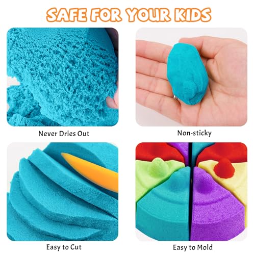 Image of NiToy FlexiSand 2.2Lbs Sand Toy, Never Dries Out-Fun for 3 Years and up Kids Bulk Refill for Sensory Sand Box Toys, Ideal for Shaping, Squeezing and Molding(Dark Blue)