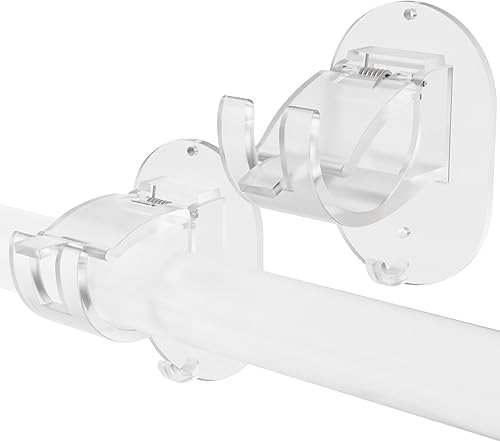 2 soportes para barra de cortina sin taladro, autoadhesivos, soportes para barra de cortina sin taladrar, soporte de barra de cortina mejorado sin
