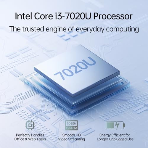 Image of 2026 New 15.6'' Laptop Win 11 Pro, Intel Core i3-7020U, 8GB RAM 256GB SSD, 1080p FHD Display, Backlit Kerboard, Fingerprint, WiFi5, Webcam, Mini-HDMI, USB3.2, TF Card Slot, Silver, for Work, Study