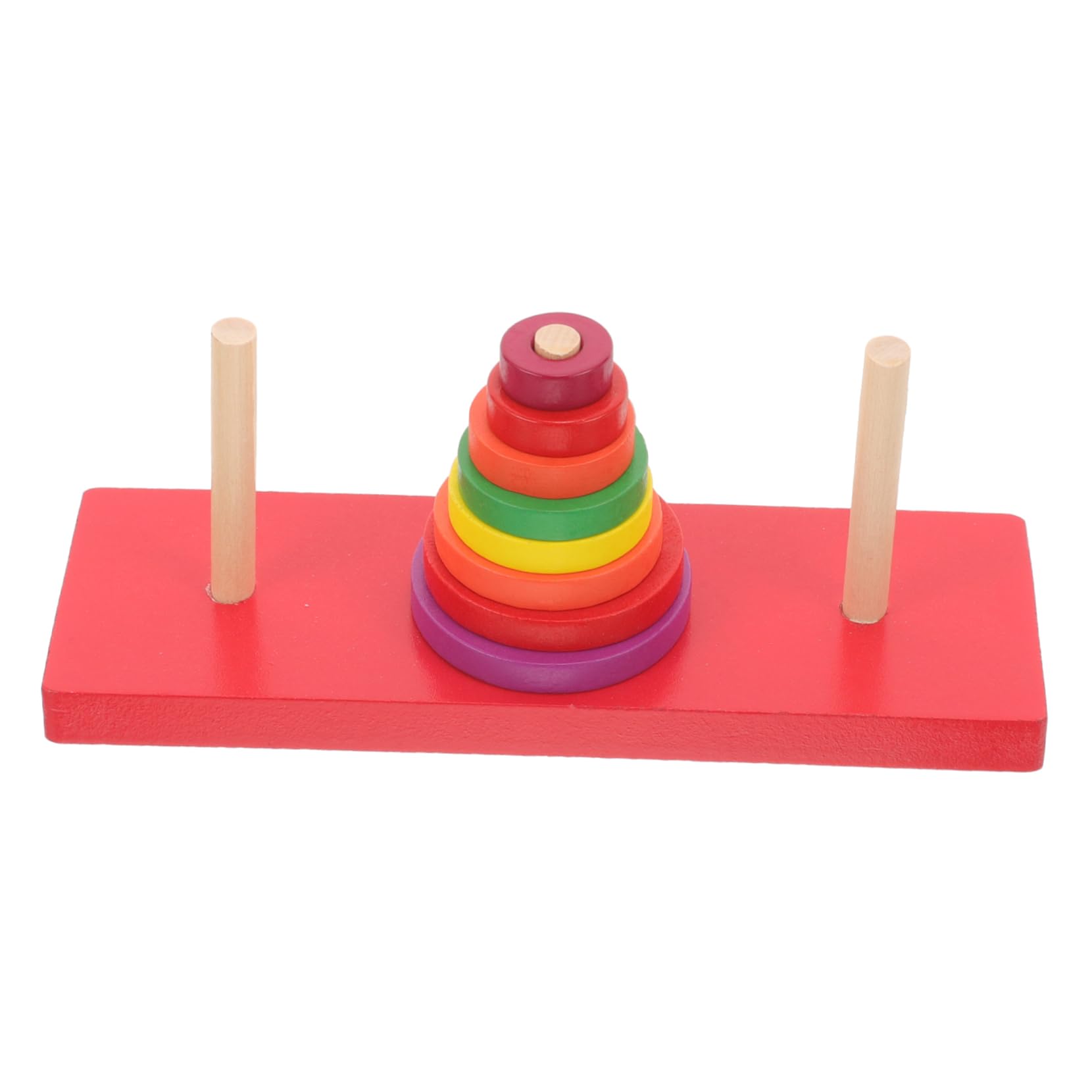 Vaguelly Wooden Puzzle Tower Tower of Hanoi Colourful Ring Stacking Game Educational STEM Toy for Boys and Girls Developmental Wooden Blocks Set Early Learning for Kids Children
