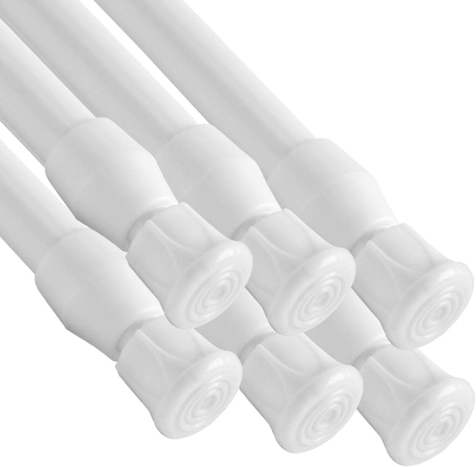 QILERR Tension Rods 28 to 48 Inches 6 Pack Spring Tension
