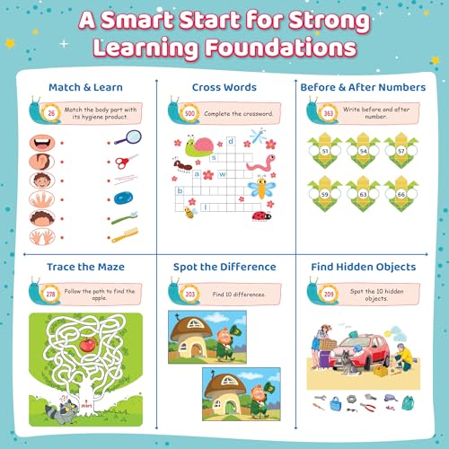 Image of 1200+ Brain Booster Activity Book for Kids Ages 5-9 | Theme Based Activity Book with 500+ Free Printable Worksheets & Parenting Tips | Puzzles, Mazes, Brain Teasers, Word Searches and Mind Games