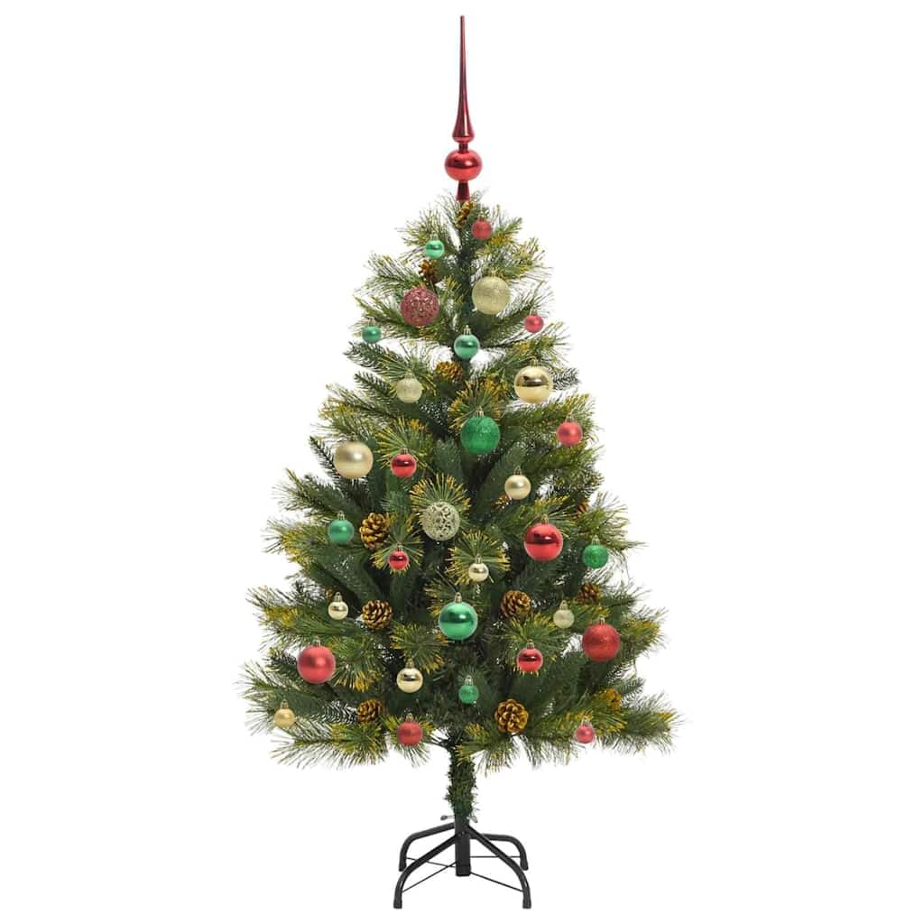 Albero di Natale Artificiale in PVC con Luci LED 120 cm Design Conico
