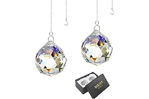 JiHui Clear Glass Crystal Ball Prism Pendant Suncatcher