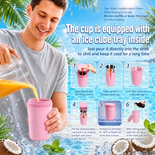 Molde de hielo 3 en 1 con vaso y enfriador universal con pajilla miniatura 5