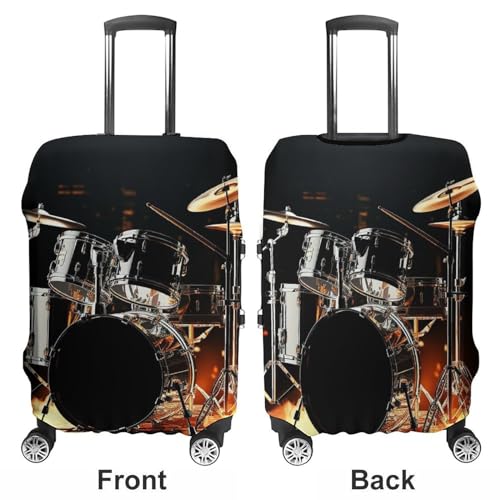 Drummer Luggage Covers Tsa Approved Suitcase Cover Elastic Washable Luggage Sleeve Carry on Cover Protector Anti-Scratch Suitcase Protector Fits 19-30 Inch Case(S)3